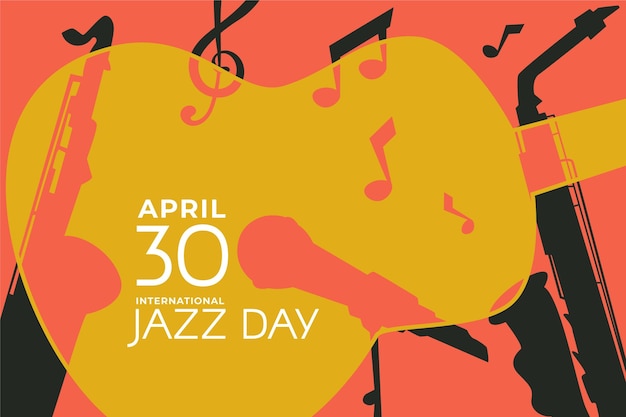 Vector ilustración plana del día internacional del jazz