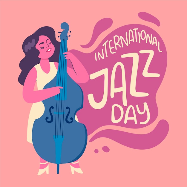 Ilustración plana del día internacional del jazz