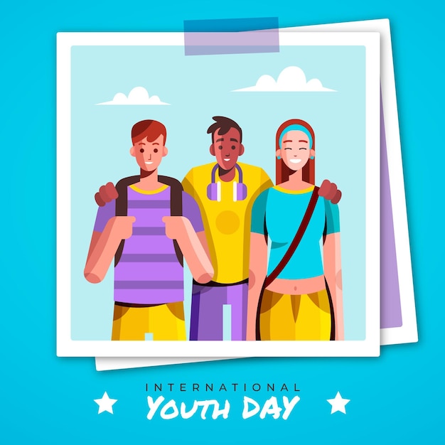 Vector ilustración plana del día internacional de la juventud