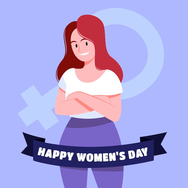 Ilustración plana del día internacional de la mujer