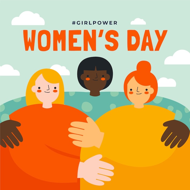 Ilustración plana del día internacional de la mujer