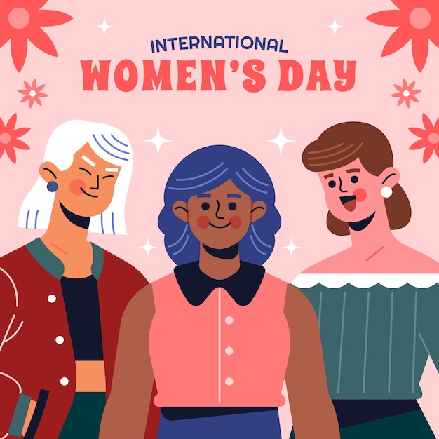 Vector ilustración plana del día internacional de la mujer