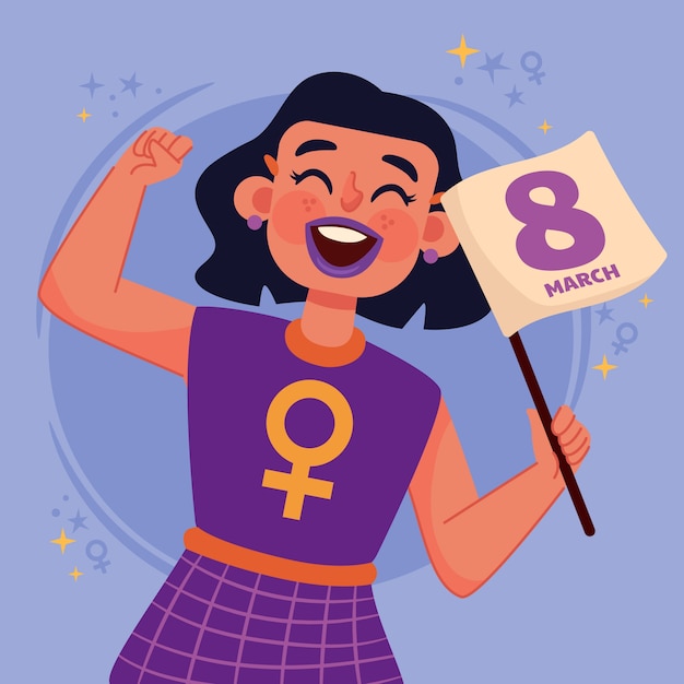 Vector ilustración plana del día internacional de la mujer