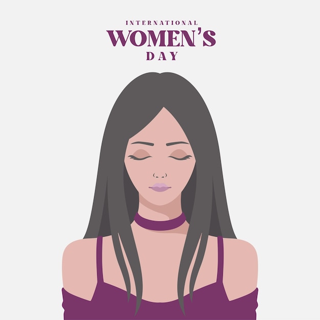 Ilustración plana del día internacional de la mujer