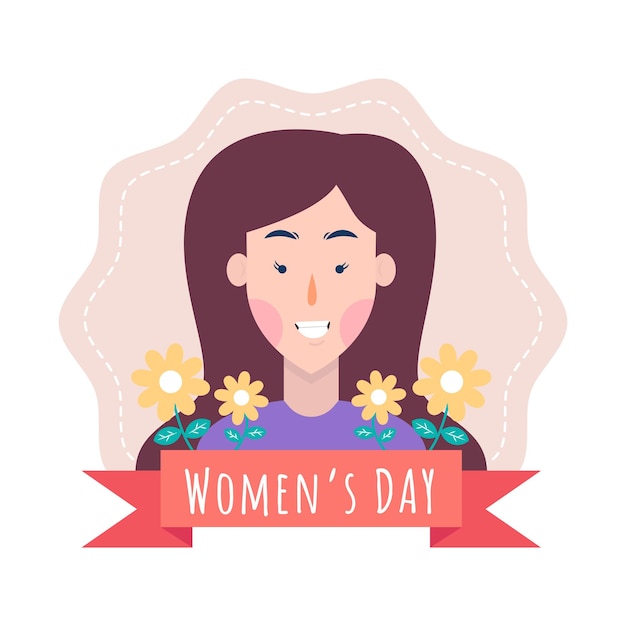 Ilustración plana del día internacional de la mujer