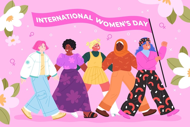 Vector ilustración plana del día internacional de la mujer