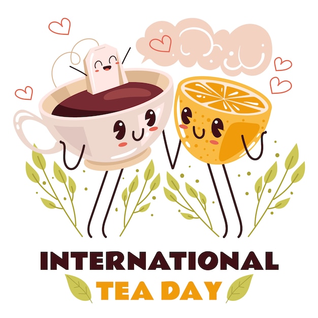 Vector ilustración plana del día internacional del té