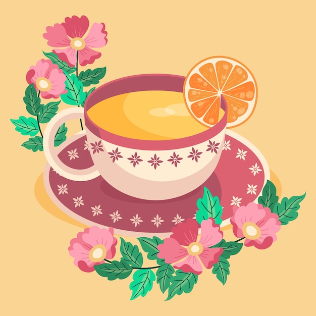 Vector ilustración plana del día internacional del té