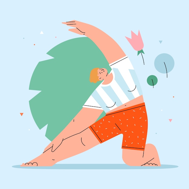 Vector ilustración plana del día internacional del yoga