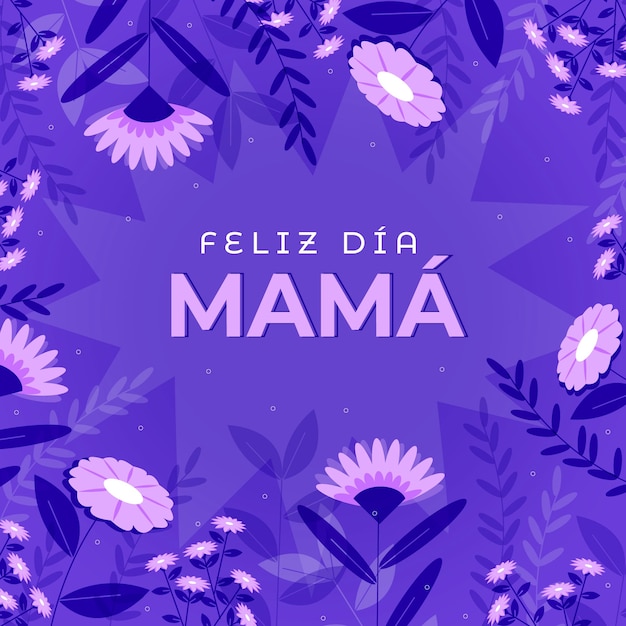 Ilustración plana del día de la madre en español
