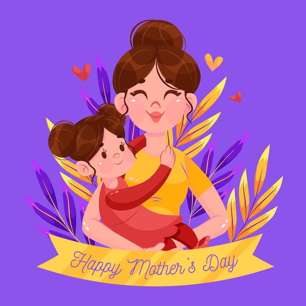 Vector ilustración plana del día de la madre