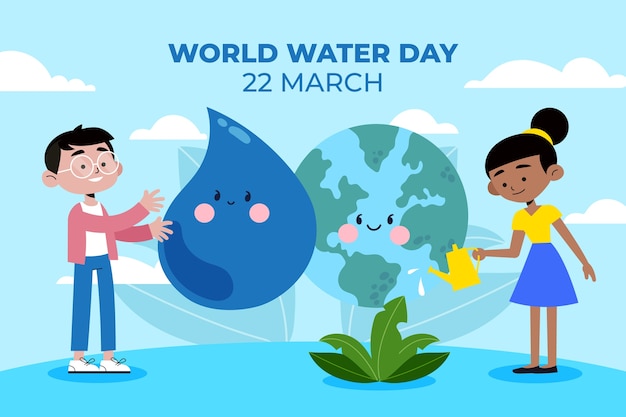 Vector ilustración plana del día mundial del agua