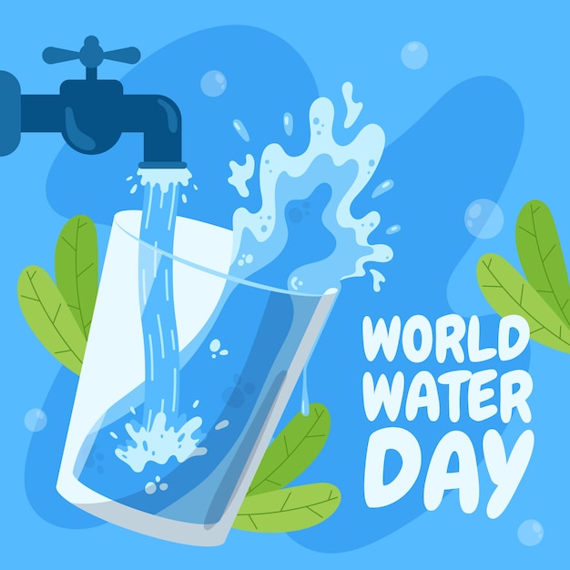 Vector ilustración plana del día mundial del agua