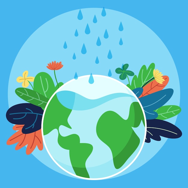 Vector ilustración plana del día mundial del agua