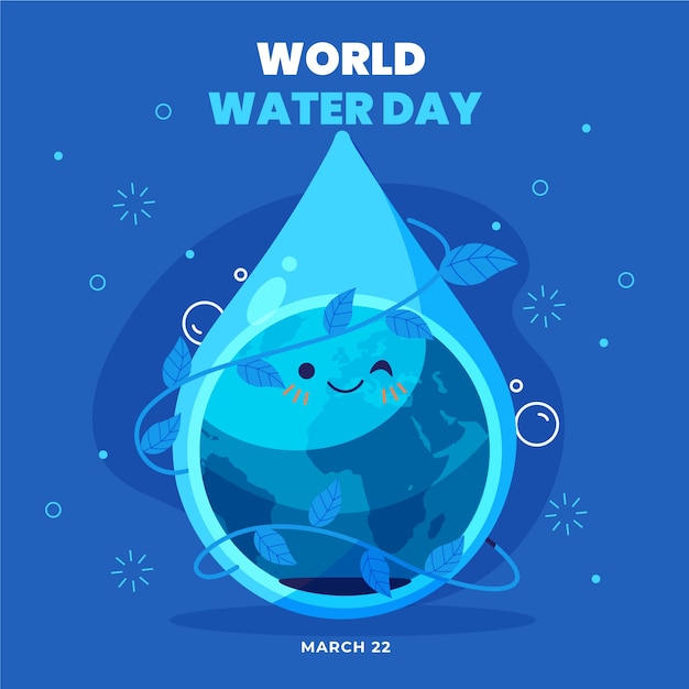 Vector ilustración plana del día mundial del agua