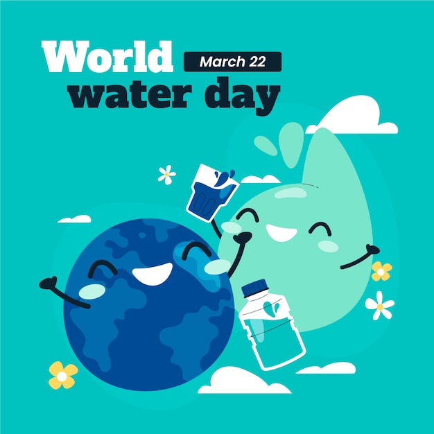 Ilustración plana del día mundial del agua