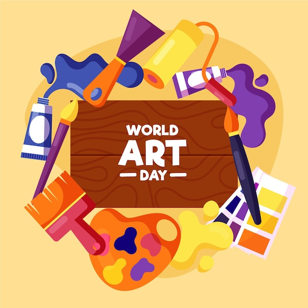 Vector ilustración plana del día mundial del arte