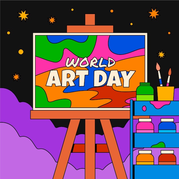 Vector ilustración plana del día mundial del arte