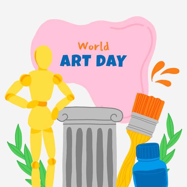 Vector ilustración plana del día mundial del arte