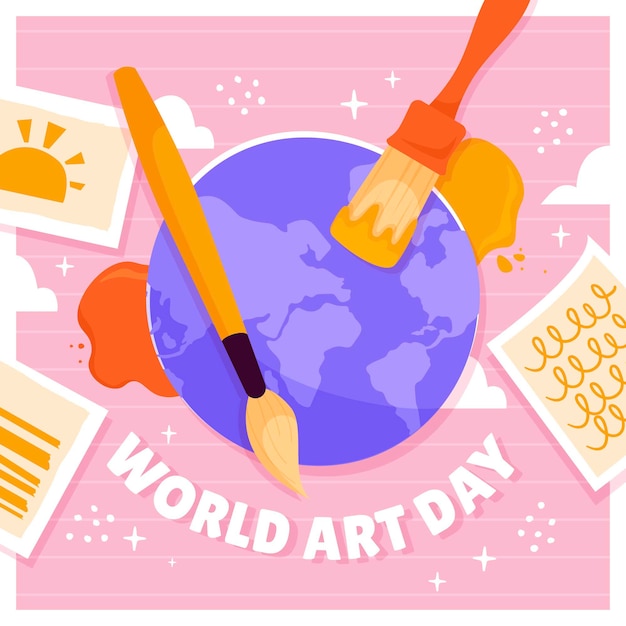 Vector ilustración plana del día mundial del arte