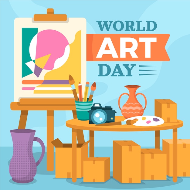 Vector ilustración plana del día mundial del arte