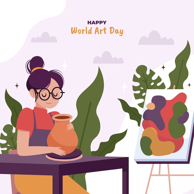 Vector ilustración plana del día mundial del arte