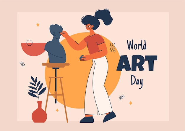 Vector ilustración plana del día mundial del arte