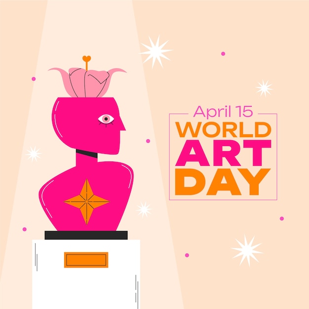 Vector ilustración plana para el día mundial del arte