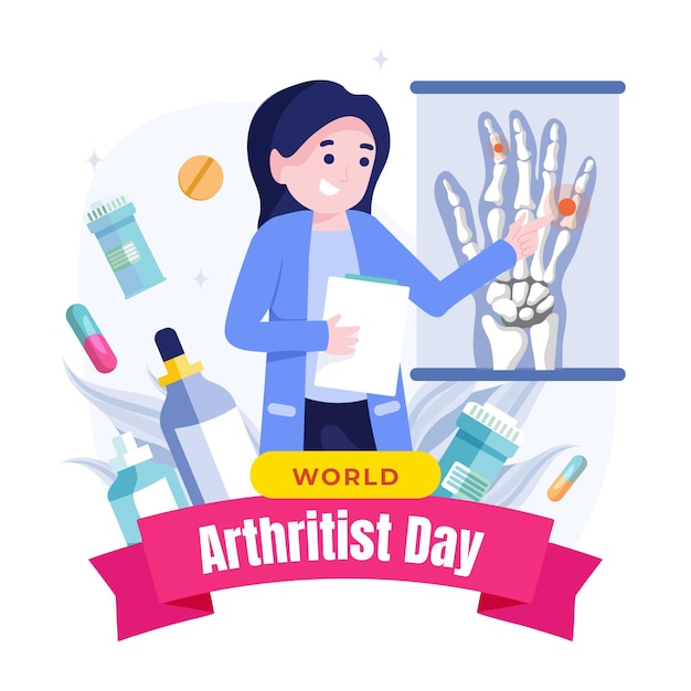 Ilustración plana del día mundial de la artritis