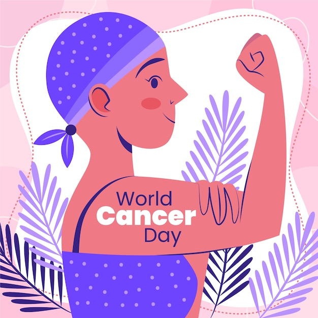 Vector ilustración plana del día mundial del cáncer