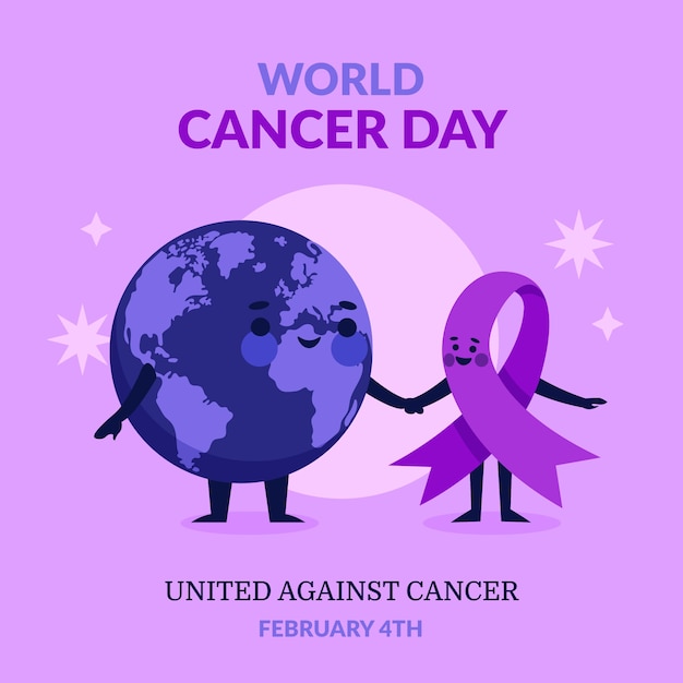 Vector ilustración plana del día mundial del cáncer