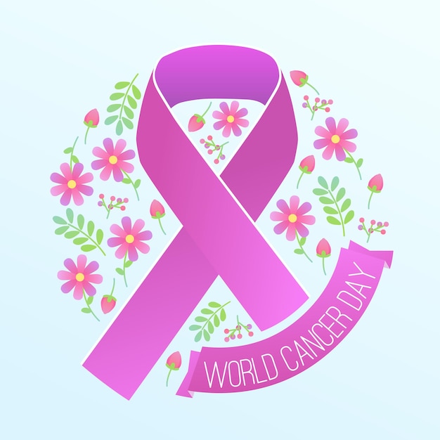 Vector ilustración plana del día mundial del cáncer