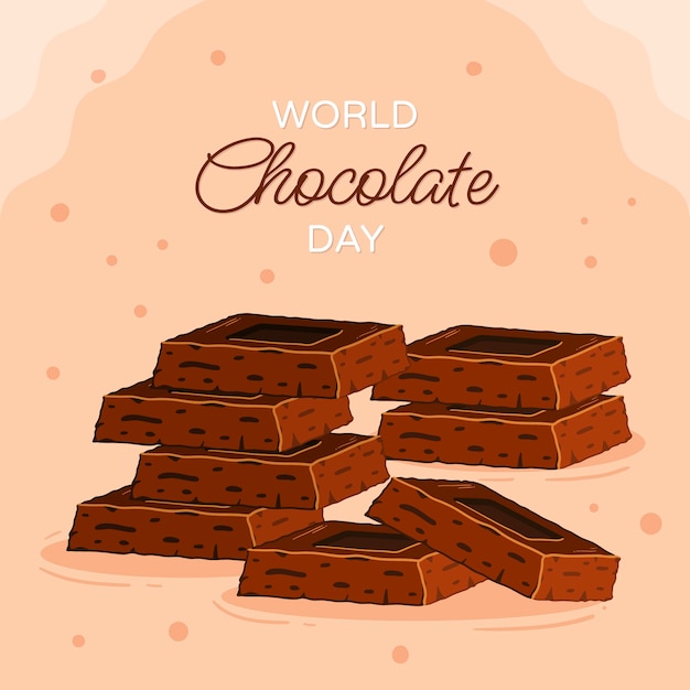 Ilustración plana del día mundial del chocolate