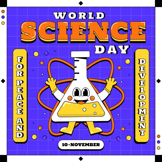 Vector ilustración plana del día mundial de la ciencia