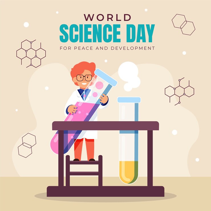 Vector ilustración plana del día mundial de la ciencia