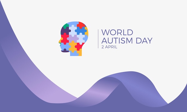 Ilustración plana del día mundial de la conciencia del autismo