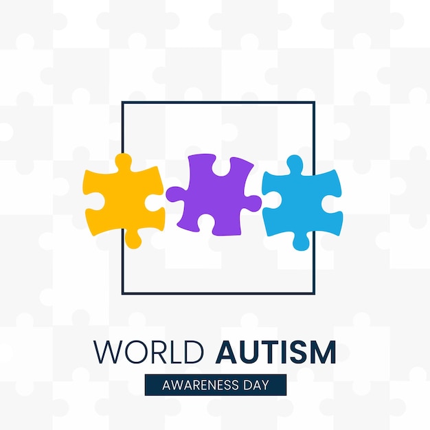 Ilustración plana del día mundial de concientización sobre el autismo