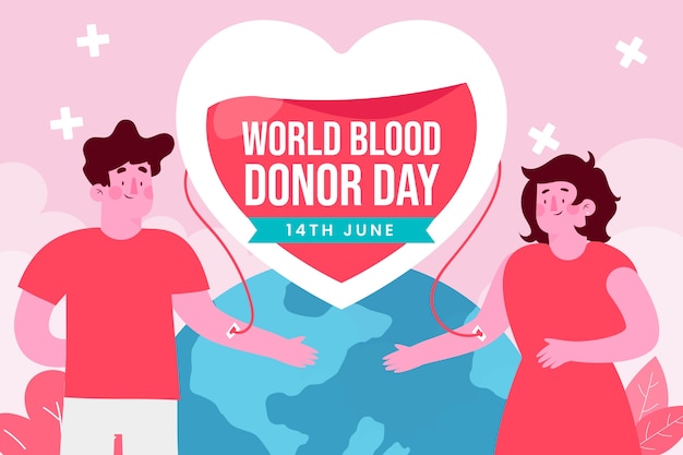 Vector ilustración plana del día mundial del donante de sangre