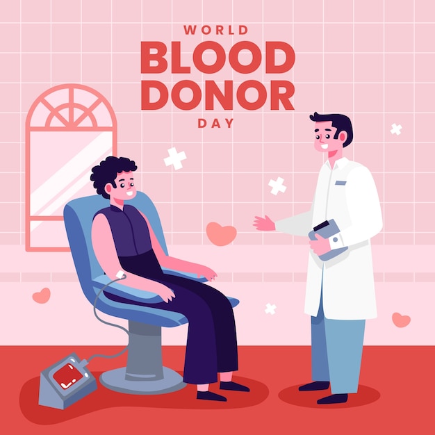 Vector ilustración plana para el día mundial del donante de sangre