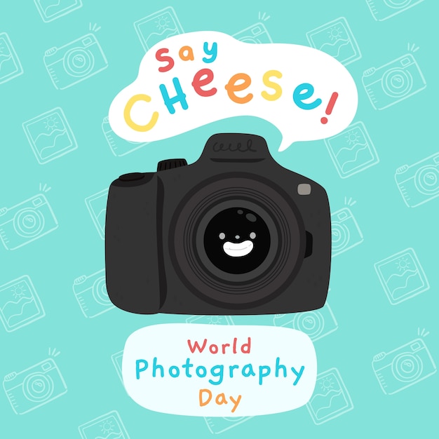 Vector ilustración plana para el día mundial de la fotografía.