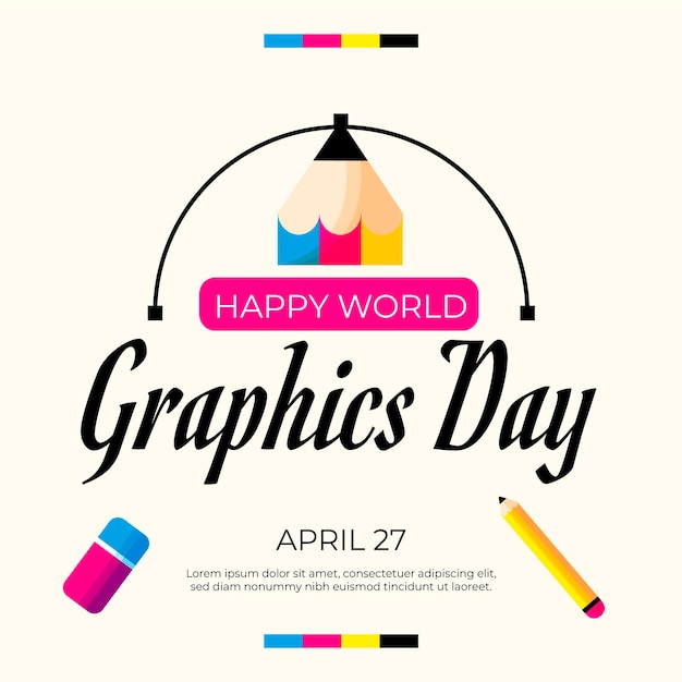 Vector ilustración plana del día mundial de los gráficos