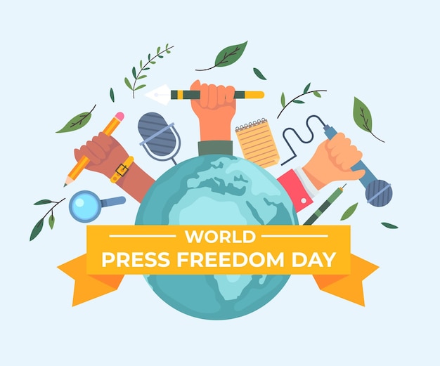 Vector ilustración plana del día mundial de la libertad de prensa