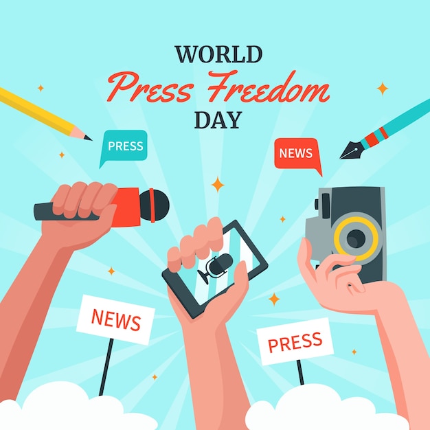 Vector ilustración plana del día mundial de la libertad de prensa