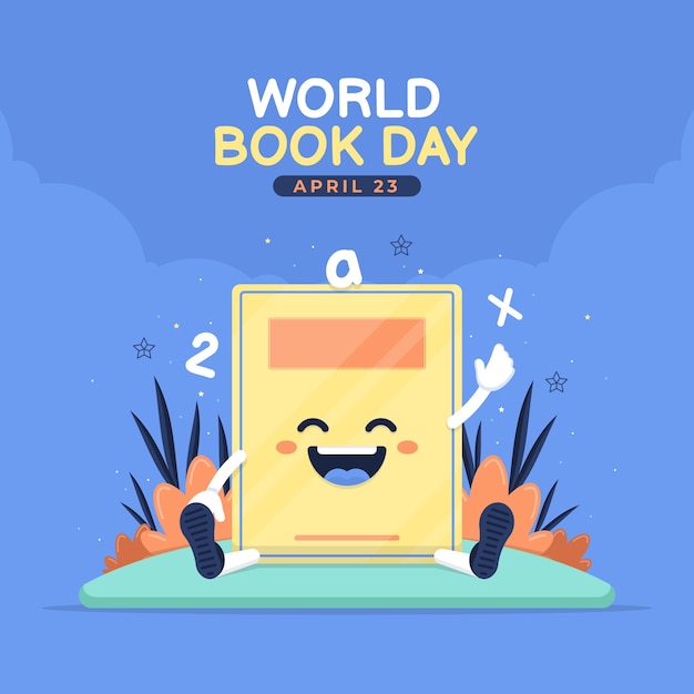 Vector ilustración plana del día mundial del libro