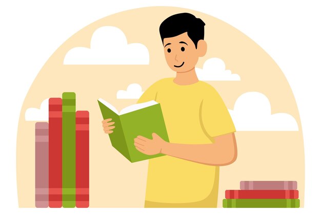 Vector ilustración plana para el día mundial del libro