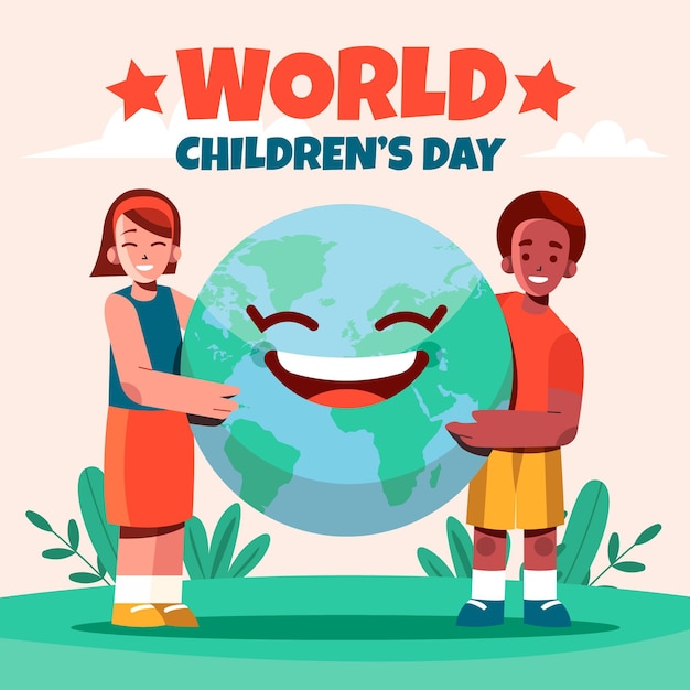Vector ilustración plana del día mundial del niño