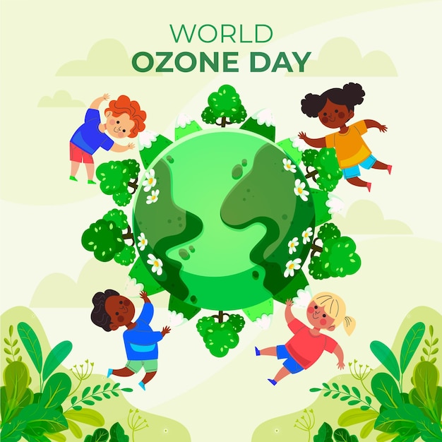 Vector ilustración plana del día mundial del ozono