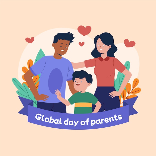 Ilustración plana del día mundial de los padres