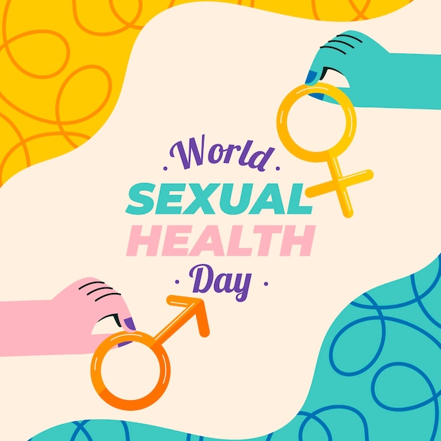 Ilustración plana del día mundial de la salud sexual