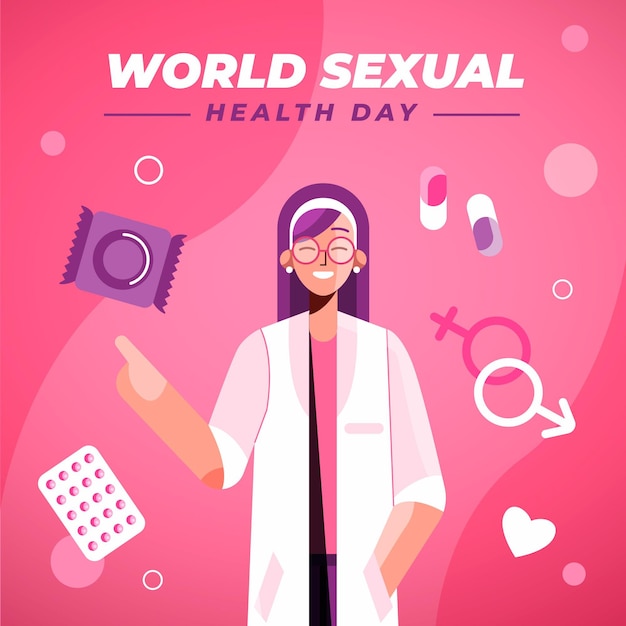 Ilustración plana del día mundial de la salud sexual